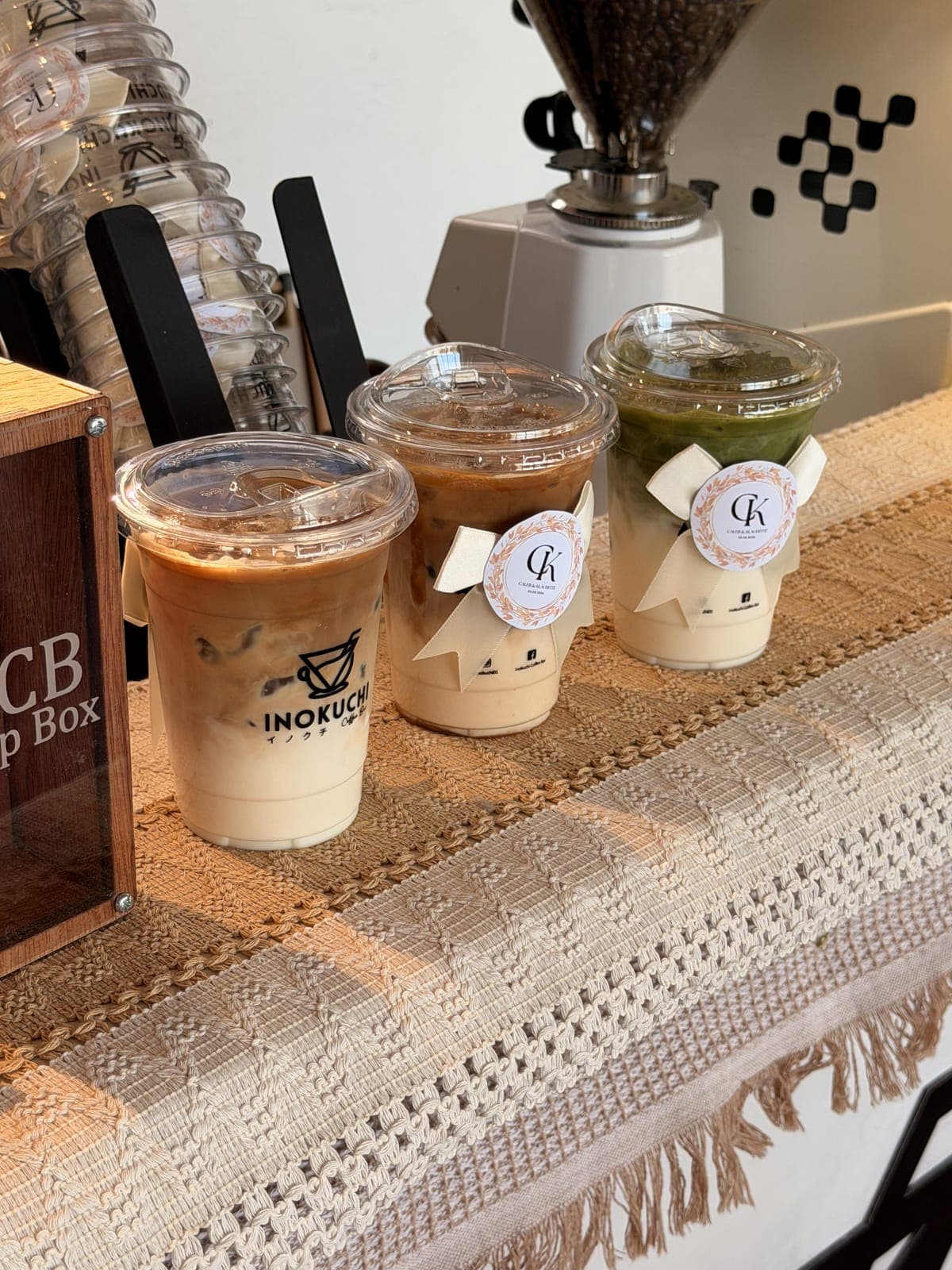 Three hand-crafted Inokuchi iced coffee drinks